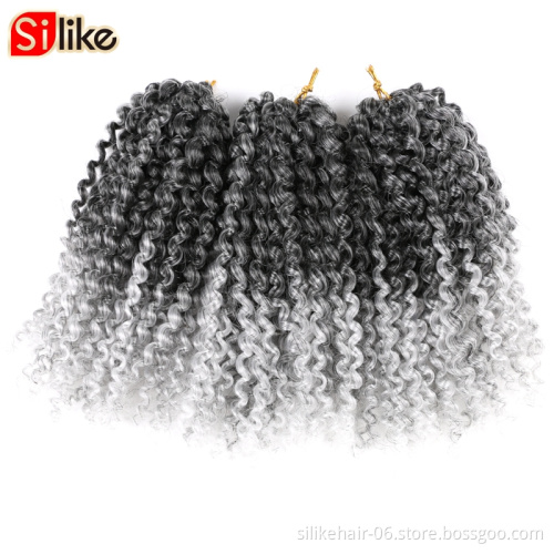 Malibob bob marley hair crochet braids for women and kids 1 pack 3 bundles 8inch 90grams ombre pink color afro kinky synthetic
